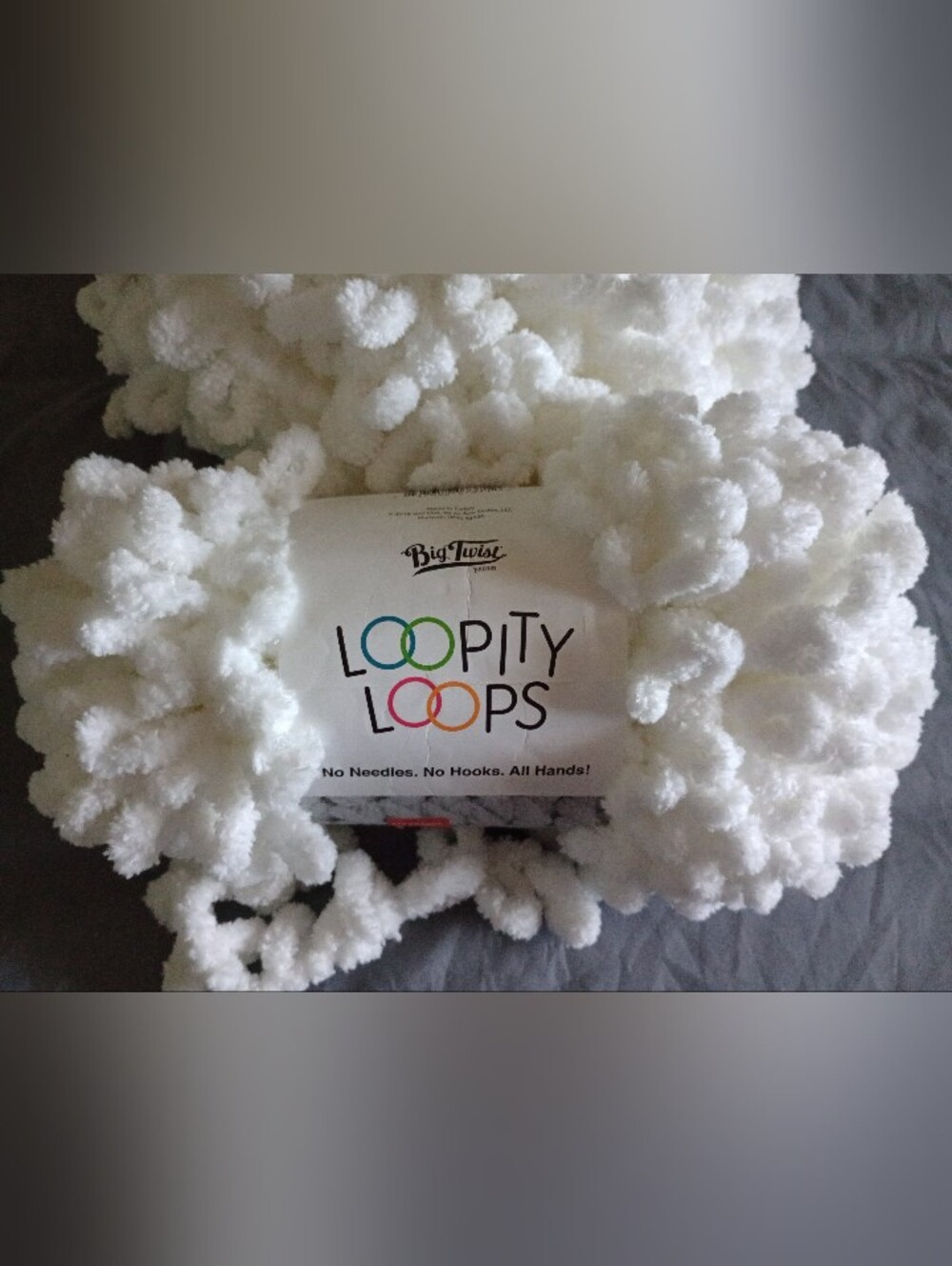 Loopity Loops White Hand Knit Loop Yarn by Big Twist